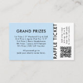 Carte De Visite Grand Prix Raffle Draw QR Code Bleu Billet d'événe (Dos)