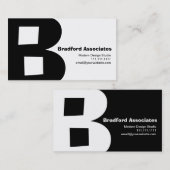 Carte De Visite Grand rétro B réversible de monogramme de la (Devant / Derrière)