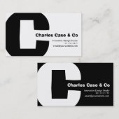 Carte De Visite Grand rétro C réversible de monogramme de la (Devant / Derrière)