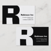 Carte De Visite Grand rétro réversible de R-Monogramme de (Devant / Derrière)