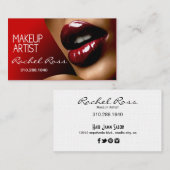 Carte De Visite Grand rouge brillant des lèvres | d'Afro-américain (Devant / Derrière)