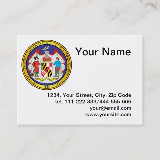 Carte De Visite Grand sceau de l'état du Maryland (Devant)