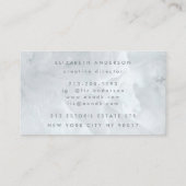 Carte De Visite Grand Script Funky Ultra Moderne Marbre Quartz (Dos)