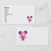 Carte De Visite Grand Soeur Rose Monster (Devant / Derrière)