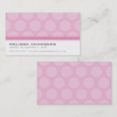CARTE DE VISITE grand spot motif pastel rose pâle (Devant / Derrière)