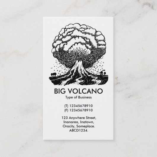 Carte De Visite Grand Volcan - Blanc (Devant)