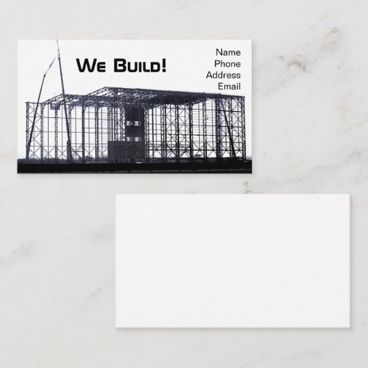 Carte De Visite Grande construction industrielle de structure (Devant / Derrière)