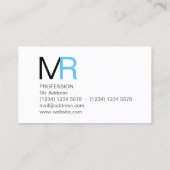 Carte De Visite Grande couverture géante de lettres d'initiales (Dos)