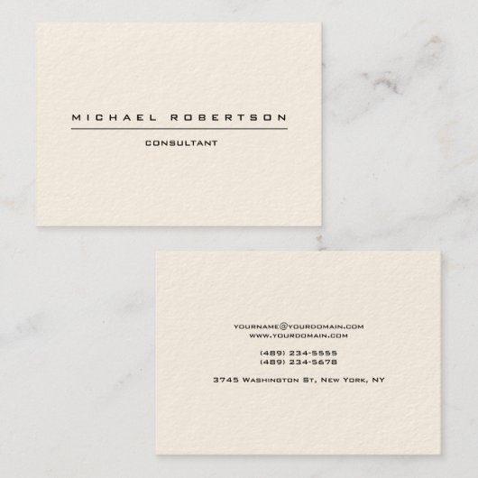 Carte De Visite Grande Crème de signature spéciale unique en forme (Devant / Derrière)