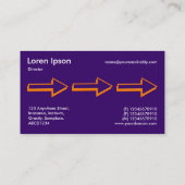Carte De Visite Grande flèche - Orange sur violet profond (Dos)