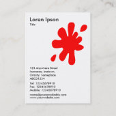 Carte De Visite Grande tache - rouge sur le blanc (Dos)