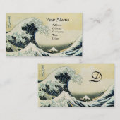Carte De Visite GRANDE VAGUE MONOGRAMME Bleu (Devant / Derrière)