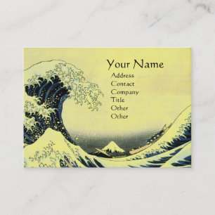 CARTE DE VISITE GRANDE VAGUE MONOGRAMME JAUNE
