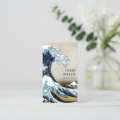 Carte De Visite Grande vague outre de Kanagawa par le surfer de (Debout devant)