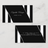 Carte De Visite Grandes Blancs Et Noirs Modernes (Devant / Derrière)