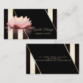 Carte De Visite Grandes Blancs Et Noirs Modernes, Lotus (Devant / Derrière)