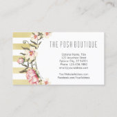 Carte De Visite Grandes dorées modernes et couronne Rose rose (Dos)