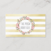 Carte De Visite Grandes dorées modernes et couronne Rose rose (Devant)