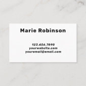 Carte De Visite Grandes Lettres Bonjour Moderne Noir et Pastel Ros (Dos)