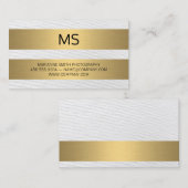 Carte De Visite Grandes métalliques d'or / Monogramme / Texture (Devant / Derrière)