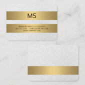 Carte De Visite Grandes métalliques d'or / Monogramme / Texture (Devant / Derrière)