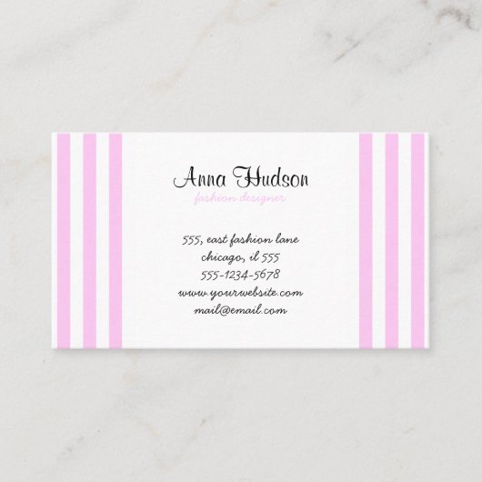 Carte De Visite Grandes Pink, Grandes Blances, Motif Gratté (Devant)