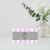 Carte De Visite Grandes Pink, Grandes Blances, Motif Gratté (Debout devant)