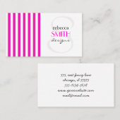 Carte De Visite Grandes Pink, Grandes Blances, Motif Gratté (Devant / Derrière)