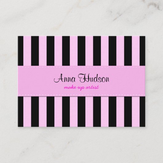 Carte De Visite Grandes Pink, Grandes Paillettes Noires, Motif Gra (Devant)