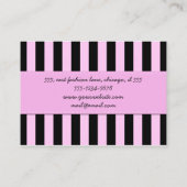 Carte De Visite Grandes Pink, Grandes Paillettes Noires, Motif Gra (Dos)