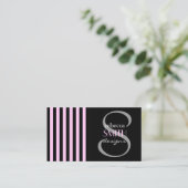 Carte De Visite Grandes Pink, Grandes Paillettes Noires, Motif Gra (Debout devant)