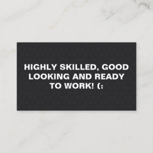 Carte De Visite Grandes polices   Motif noir Damask