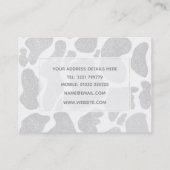 Carte De Visite Grandes taches d'argent blanc simple (Dos)