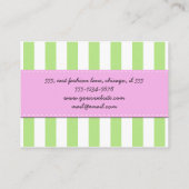 Carte De Visite Grandes Tailles Vertes, Grandes Tailles Blanches,  (Dos)