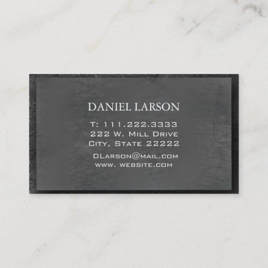 Carte de visite grandi en gris monogramme (Dos)