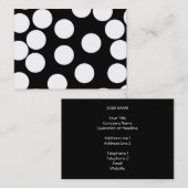 Carte De Visite Grands points en noir et blanc. (Devant / Derrière)
