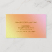 Carte De Visite Grands points rêveurs d'or de Faux (Dos)