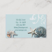 Carte De Visite Grange côtière bois aqua bleu étoile coquillages (Dos)