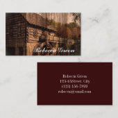 Carte De Visite Grange primitive mariage ferme en bois (Devant / Derrière)