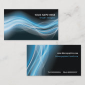 Carte de visite Graphic Designer bleu vague (Devant / Derrière)