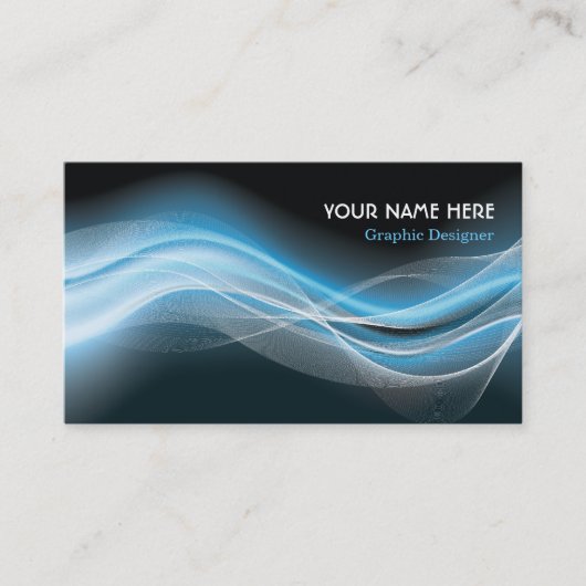 Carte de visite Graphic Designer bleu vague (Devant)
