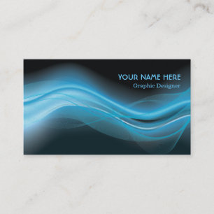 Carte de visite Graphic Designer vague bleue