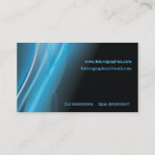 Carte de visite Graphic Designer vague bleue (Dos)