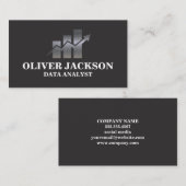 Carte De Visite Graphique à barres de graphique métallique | Place (Devant / Derrière)