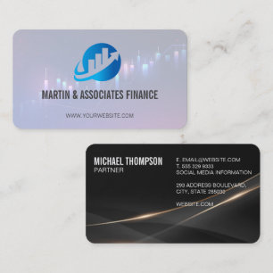Carte De Visite Graphique à barres Dégradé Graphique financier