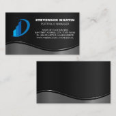 Carte De Visite Graphique à barres du graphique financier | Vague  (Devant / Derrière)