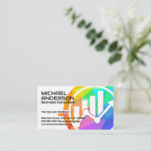 Carte De Visite Graphique à barres | Financier (Debout devant)