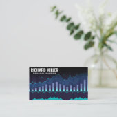 Carte De Visite Graphique à barres financières | Analyste du march (Debout devant)