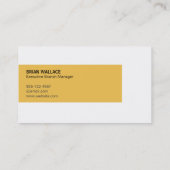 Carte De Visite Graphique à barres (jaune miel) (Dos)