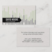 Carte De Visite Graphique à barres (vert) | Flèche (Devant / Derrière)